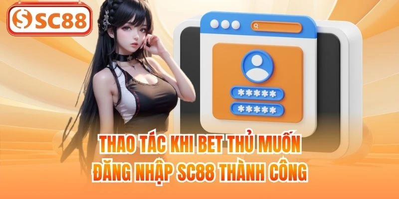 Thao tác khi bet thủ muốn đăng nhập SC88 thành công
